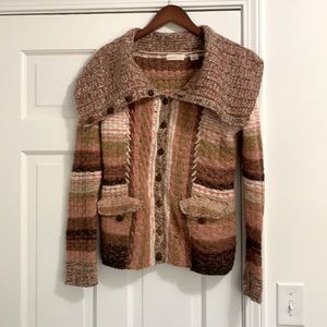 Anthropologie Sleeping on Snow multi color button up cardigan…. Size Large